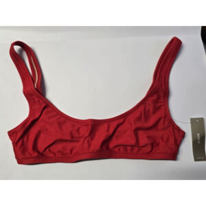 J.Crew Heritage Scoop Neck Bikini Top Size M Red BX611